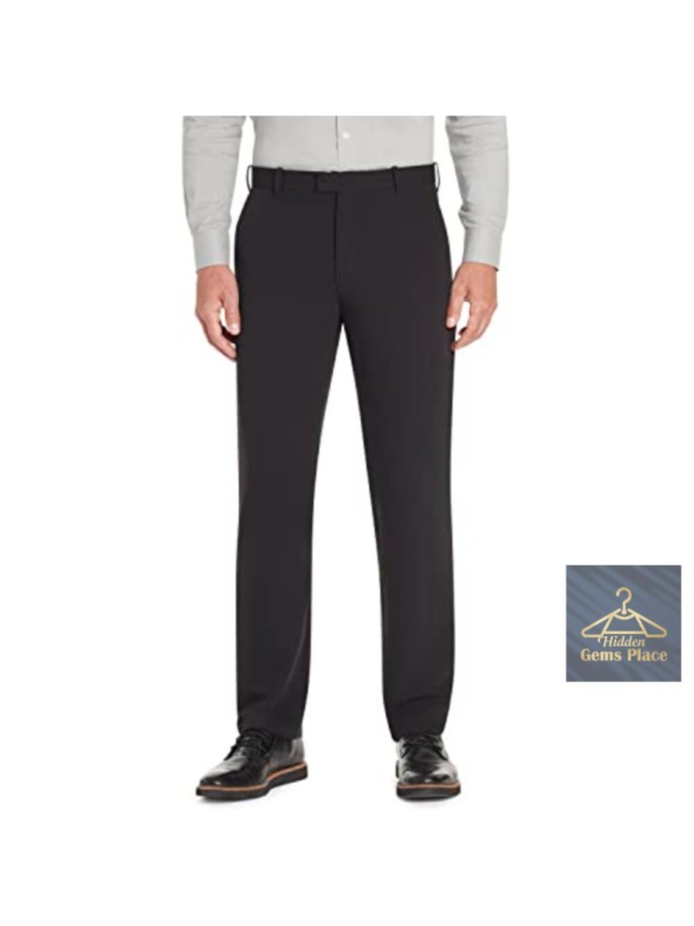 Straight Fit Flat Front Dress Pants Stretch Waist Business Casual Golf
